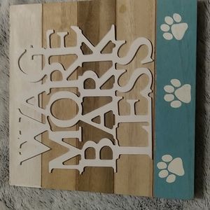Dog wall wooden picture sign